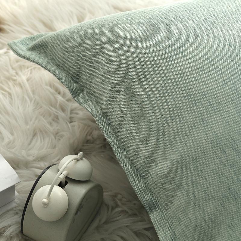 2 STÜCKE/SET Streng Ausgewähltes Kissen mit Saum in Leinenoptik, Kissenbezug für Wohnzimmer, Sofa, Bettwäsche, Unifarbener Kissenbezug ohne Kissenfüllung