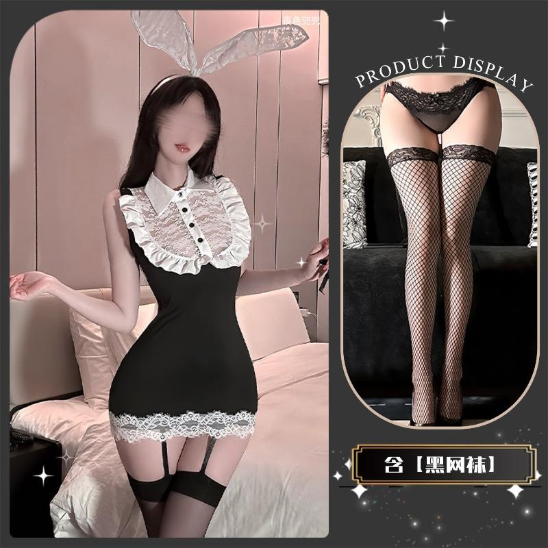 Sex underwear pure desire dress lace hip bunny night qqny small chest temptation free nightdress