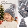Kids Unisex Christmas Snowflake Knit with Ear Lined Thick Winter Hat