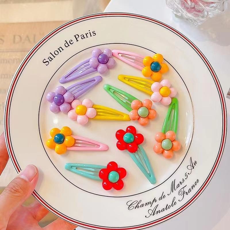 2PCS New Cute Princess Glossy Flower Girls Hairpins Children Headwear Hairgrip Hair Clips Barrettes Hair Accessories