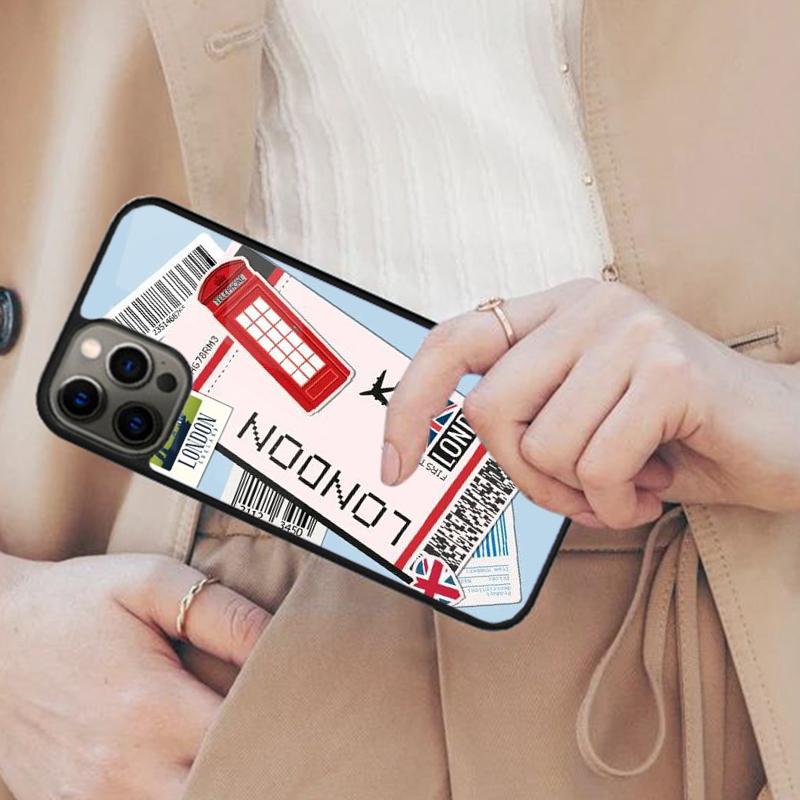 Boarding Pass Ticket Magnetic Phone Case For APPLE iPhone 17 Air 16 14 13 12 Pro Max 15 Plus Wireless Charge With MagSafe Cover