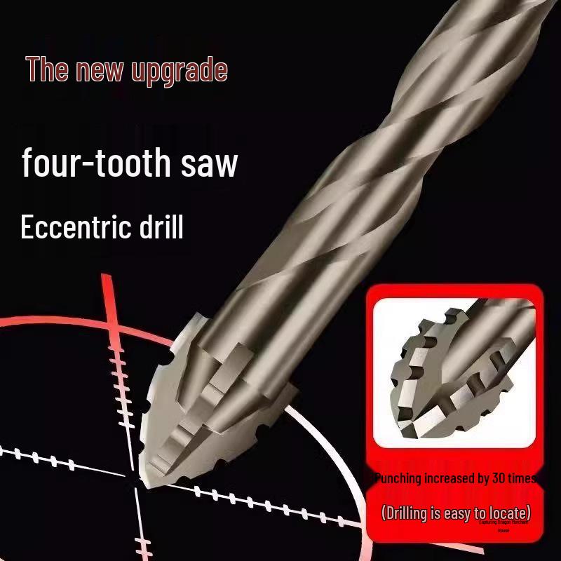 Verbesserter 4-Klingen-Exzenterbohrer für Porzellan, Fliesen, Glas, Marmor, Beton und Edelstahl