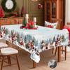 1 Piece Of Merry Christmas Themed Printed Tablecloth, Retro Country Farmhouse Style, Santa Claus, Snowman, Snow Scene Pattern Design, Suitable For Chr