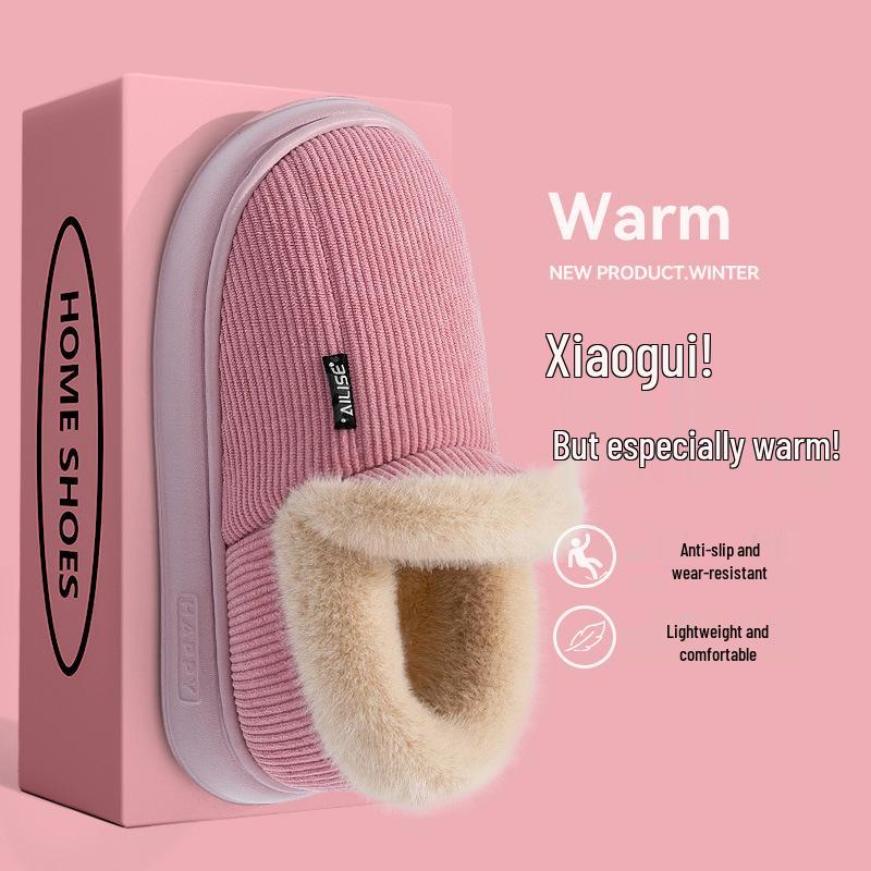 Men's Non-Slip Cotton Slippers - 2025 Autumn/Winter Indoor Warm Wrap-Heel for Seniors