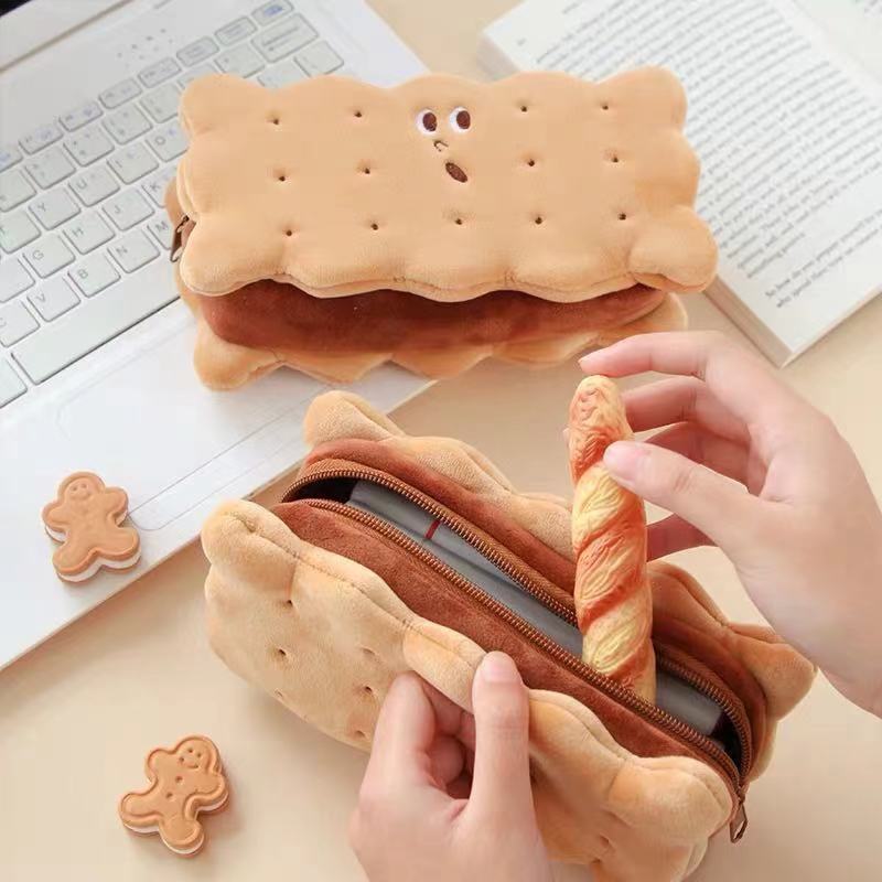 Creative Trend,Cute Funny Biscuits,Pencil Bag,Full Fun,Large Capacity,Student Personalized Stationery Storage Bags