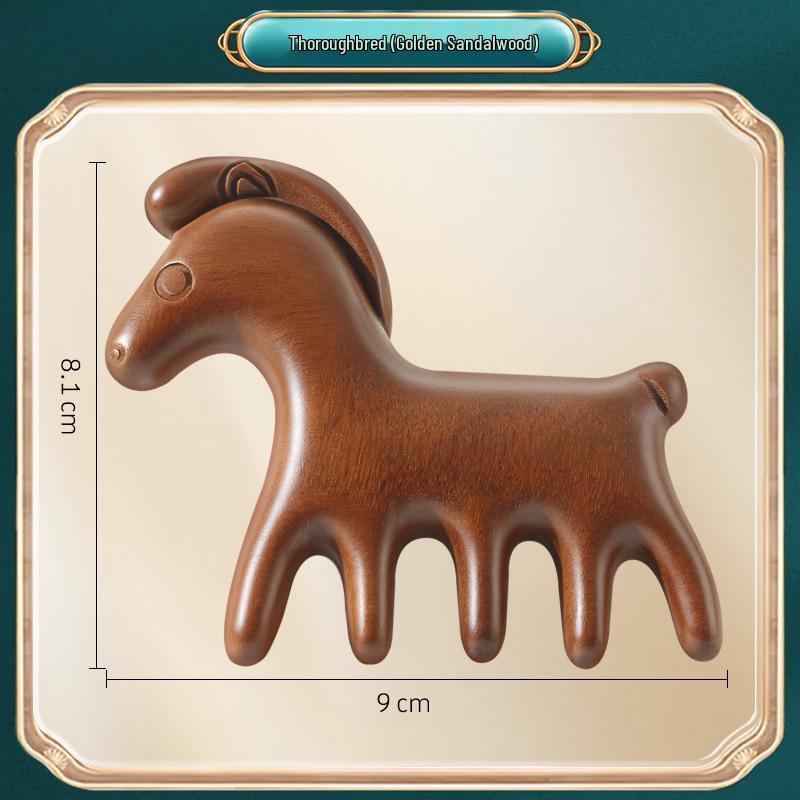 Sandalwood Antler Massager: Five-Claw Scalp Therapy Comb