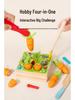 Montessori Toddler Puzzle: Four-in-One Fine Motor Skills Wooden Toy with Carrot Pulling and Cutting Fun