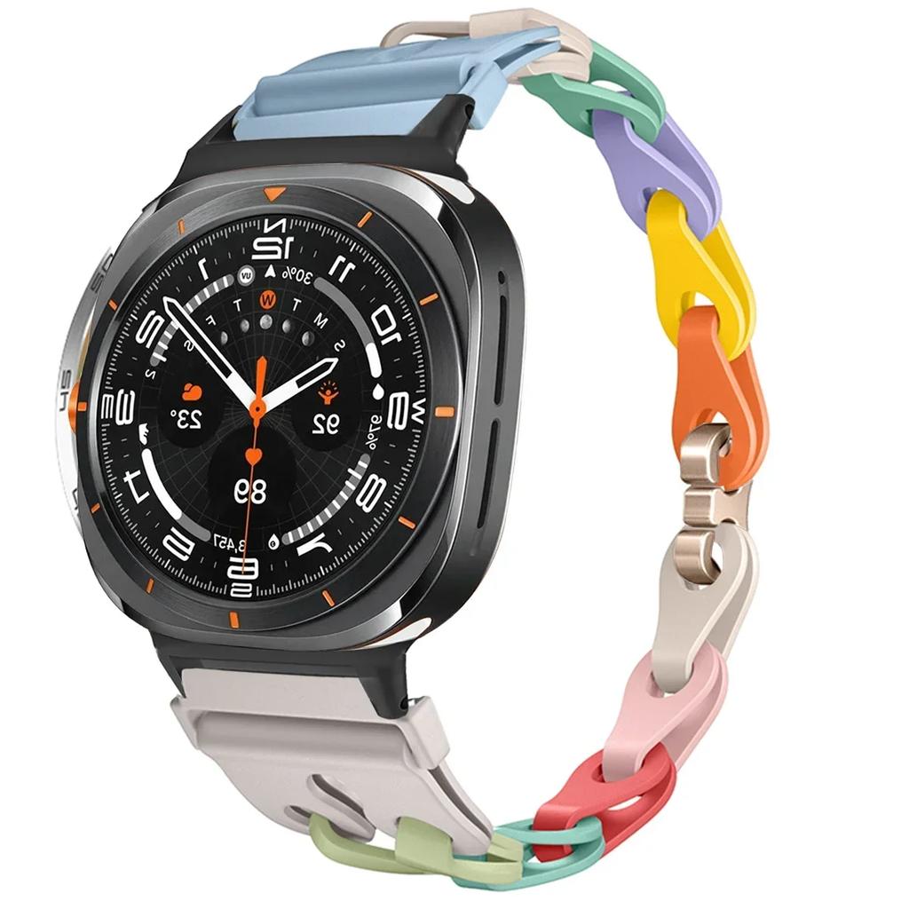 Silicone Chain Strap for Samsung Galaxy Watch 2025/7 Ultra 47mm Wristband Band Bracelet for Galaxy Watch ultra 2025 Watchband