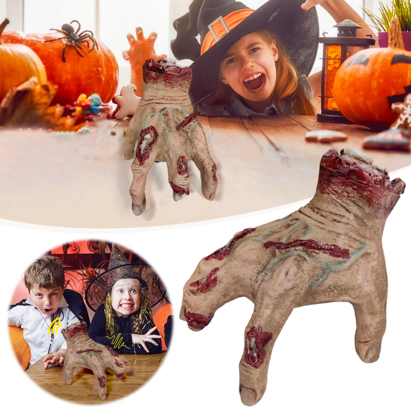 

Хэллоуин Аниматроника Ползущая Рука Украшения, Активируемые Звуком со Жутким Звуком, Страшное Движение Дом с Привидениями Праздничный Декор Отрубленная Рука Ужасный Реквизит One Size