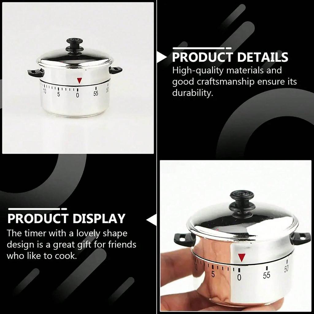 1pc Kitchen Timer Clock, Mechanical Kettle-Shaped Timer, 60 Minute Cooking Countdown Timer, Kitchen Utensils, Kitchen Supplies, Kitchen Accessories,
