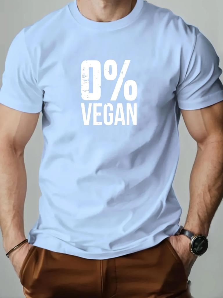 Funny Sarcastic 0 Vegan Print Unisexs 100 Cotton Tshirt Casual Oneck Short Sleeve Tops Streetwear Tees