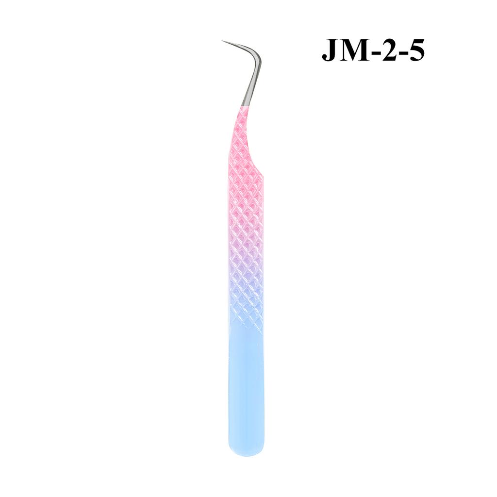Professional Eyelash Tweezers Grip Eyelash Extension Tweezers 45 75 90 Degree Fiber Tip Easy Fanning Eyelash Tweezers