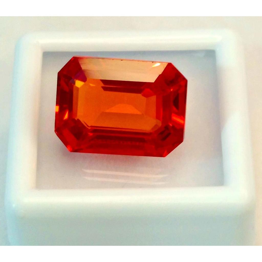 Stunning Mexican Fire Opal Natural Emerald Cut 15-17 Ct Certified Gemstone