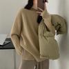 Solid color soft waxy turtleneck pullover bottoming shirt women's autumn and winter new loose lazy wind knitted sweater