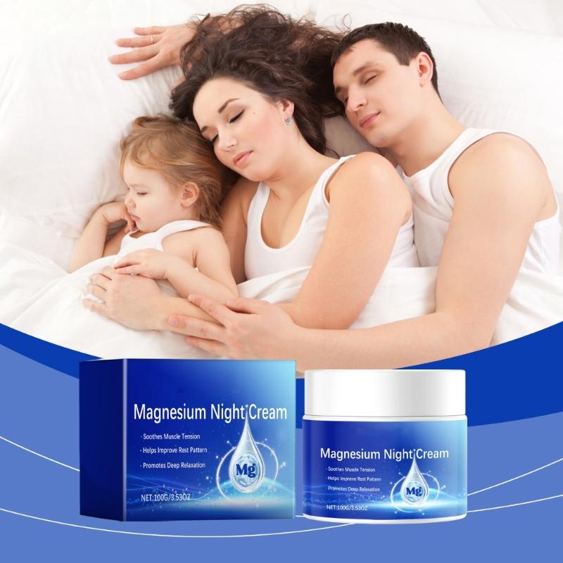 Natural Topical Magnesium Cream for Sleep,Nighttime Magnesium Lotion for Neck Shoulder and Leg Deep Relaxation Lotion