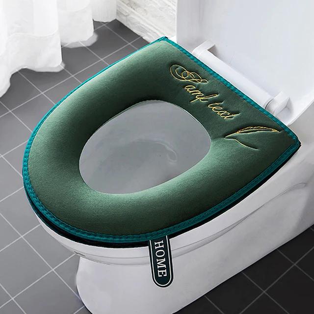 Universal Toilet Seat Cover Winter Warm Soft WC Mat Bathroom Washable Removable Zipper with Flip LidHandle Waterproof Household