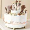 1pc 360 Rotating Cosmetic Case - Tier ABS Plastic Organizer for Brushes/Lipsticks | Vanity/Bathroom Storage, Quick-Clean Surface