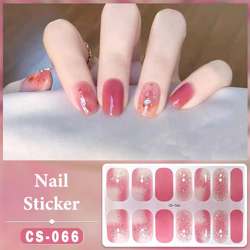 14 Nails Simple Waterproof Nail Wraps Full Cover Nail Stickers Firm And Not Easy To Fall Off Multi Color Nail Art For Women'S D