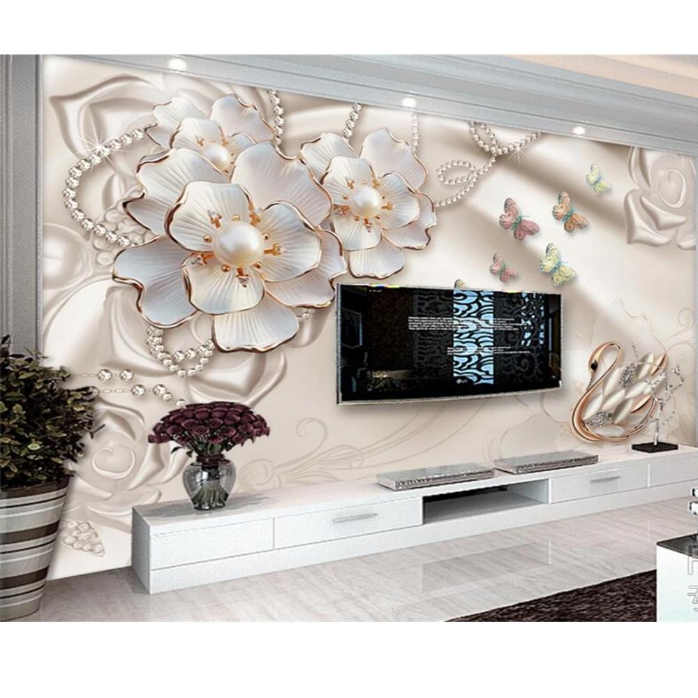 Tapet 3d Bijuterii de lux Flori Tapet 3d Sufragerie Dormitor Fototapet