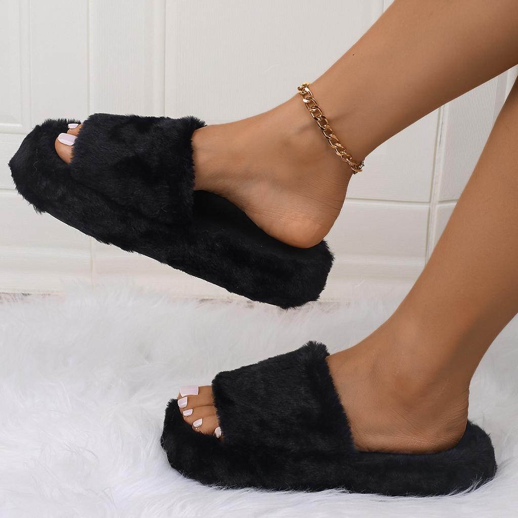 Fashion 2024 New Women Warm Fashion Simple Flat Heeled Slippers Women Casual Versatile Comfortable Indoor Winter Slippers Slides Women