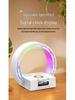L-35 Bluetooth Speaker with Wireless Charger, Night Light, Clock, and Phone Stand