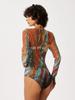Women's Sexy V-Neck Printed One-Piece Swimsuit
