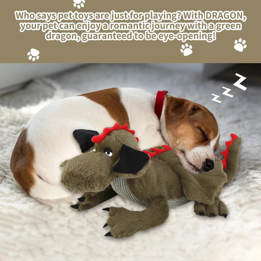 Fire Dragon Dog Heartbeat Toy, Puppy Behavioral Training Aid for Dog Sleep Aid Plush, Pet Companion Smart Dog Toys