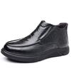 First layer cowhide winter men's cotton shoes genuine leather wool warm middle-aged leather boots velvet dad men's Northeast men's shoes
