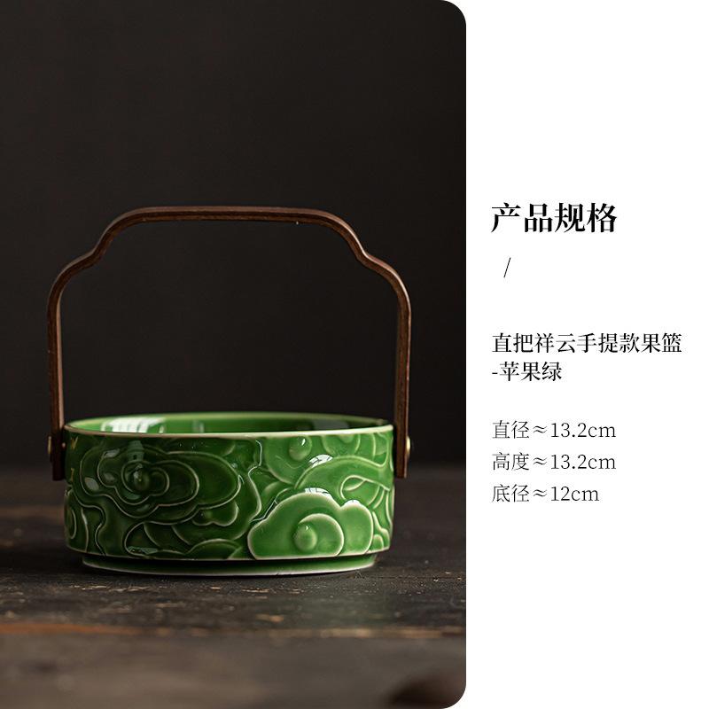 

Wave Patterns Hand-held Fruit Basket Fruit Dishes Aesthetic Pastry Plate Food Storage Tray Plates For Food Tea Services Craft