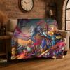 Classic Game Z-Zelda Cartoon Link Flannel Blanket Soft Warm Throw Blanket for Bedroom Living Room Bed Travel Camping Picnic
