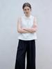 Women's Versatile Pure Linen Stand-Collar Vest, Spring/Summer A-Line Silhouette Sleeveless Top