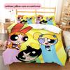 Cute Powerpuff Girls Printed Bedding Set Duvet Cover Pillowcase No Filler, Soft Home Bedroom Decor, Perfect Gift for Fans.chl