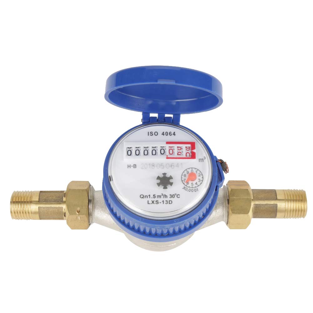 

Walfront Water Meter Flow Meter Water Meter Accurate and Reliable Water Meter with Garden and Home Accessories 15mm Inch Cold Water Meter Water Meter