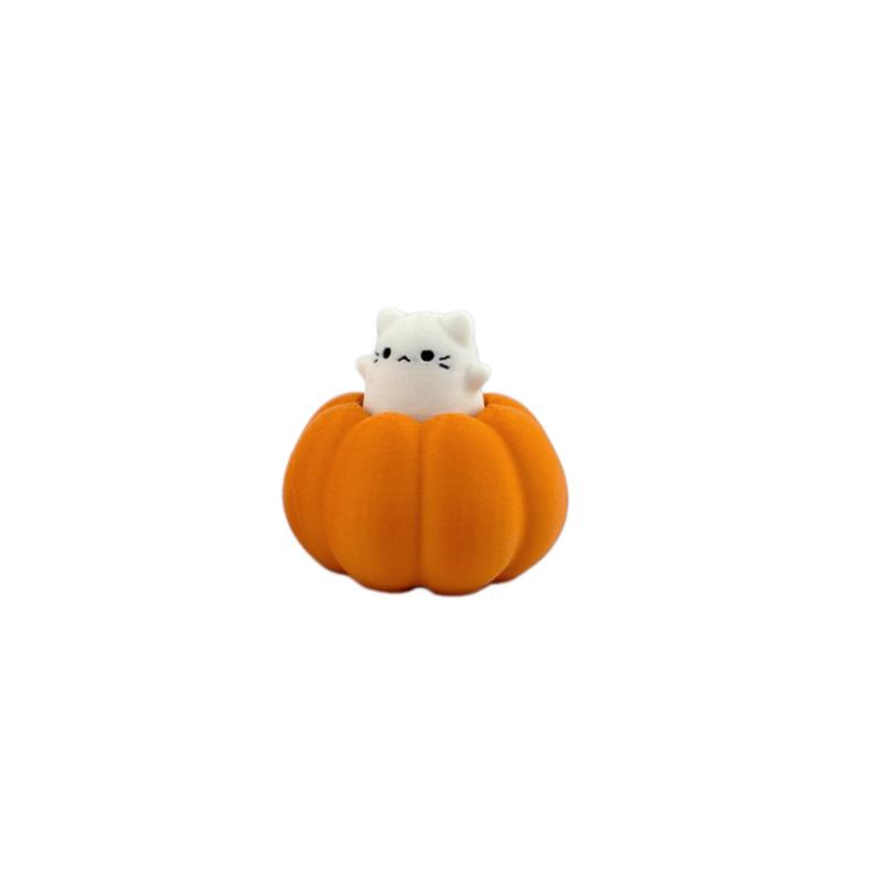 3D Printed Spooky Cute Cupcake Clicker Fidget Halloween Keychain Fingertip Press Decompression Toy For Halloween Party Gifts