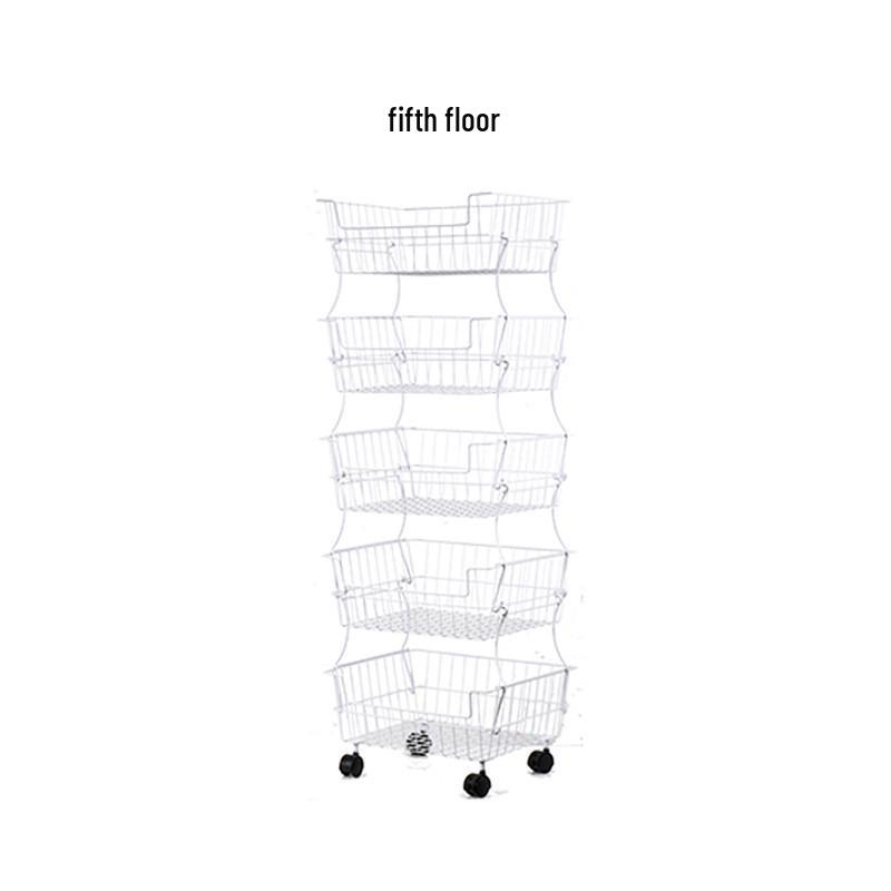 Compact Kitchen Trolley: Multi-Layer Detachable Storage Rack for Fruits, Vegetables, Snacks - Ideal for Living Room or Bedroom.