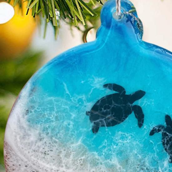 Sea Turtle Acrylic Ornaments Ocean-Themed Christmas Tree Decor Holiday Turtle Hanging