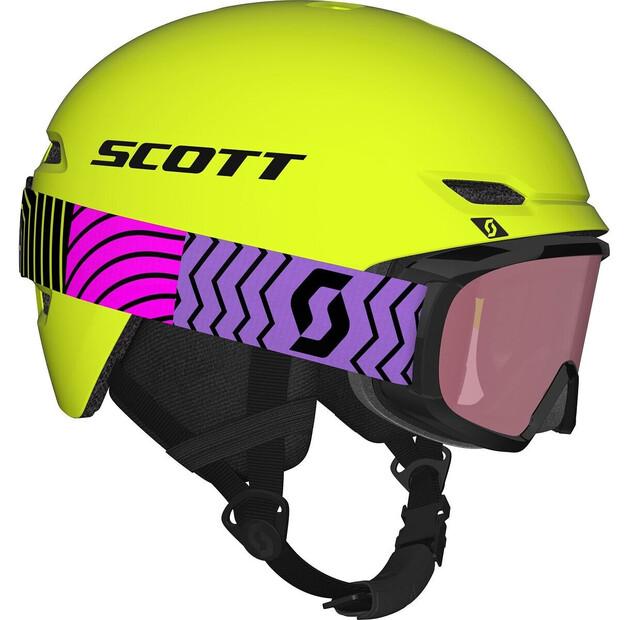 Лыжный шлем Scott Junior Keeper 2 Helm + Jr Witty Brille Combo neon желтый