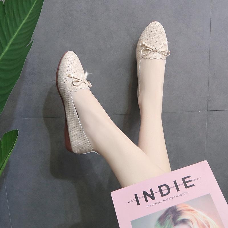 

Spring and summer new casual retro literary and artistic style low-top round head mother middle-aged soft-soled single shoes 40