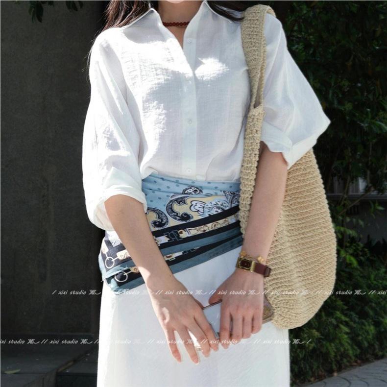 Retro Waist Apron with New Style Scarf Belt Accessory