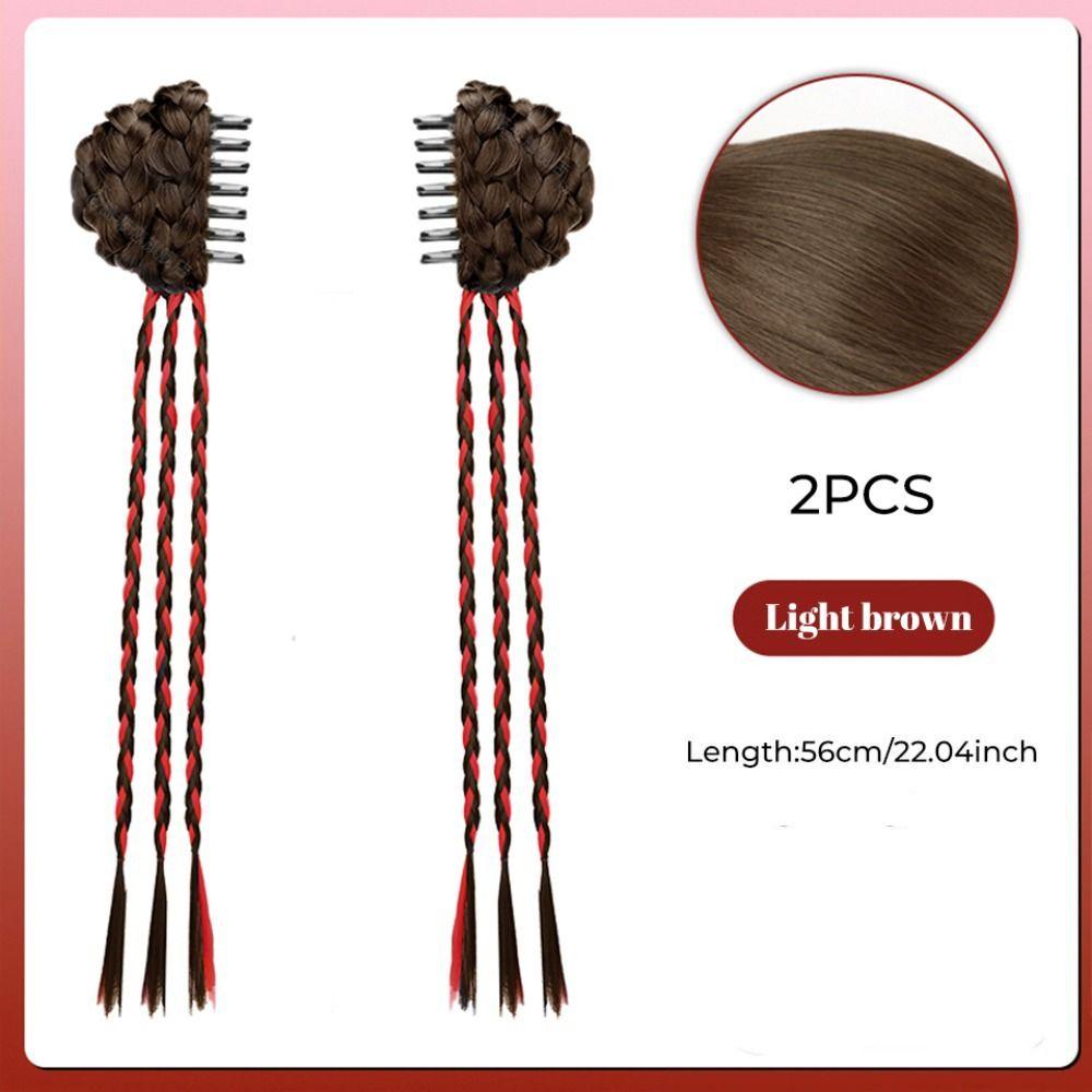 Simulation Wig Ponytail New Chinese Bow Ribbon Headband New Twist Braid