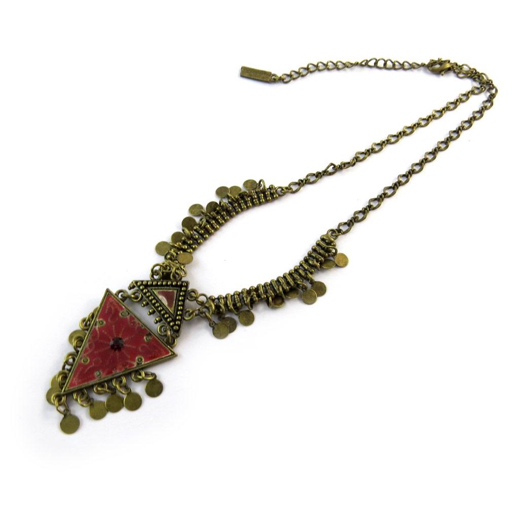 Les Trésors De Lily [D3935] - Red 'Luxor' Designer Necklace