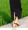 Women's 2025 Summer White Polka Dot High-Waisted Slit Skirt - Versatile & Slimming Style