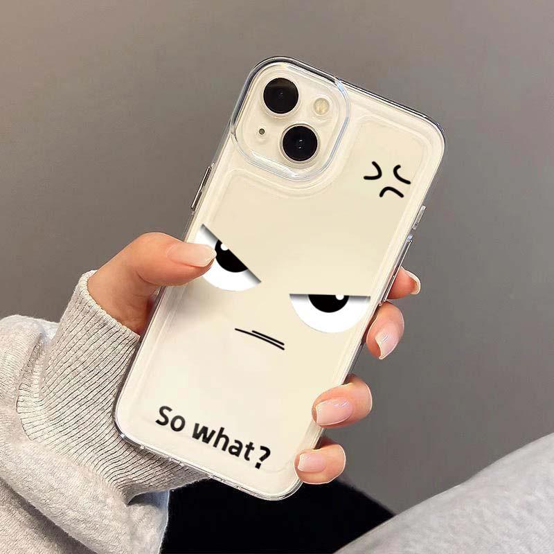 Questioning Expression phone case For IPhone 16 PRO 15 14 13 12 11 Promax 16E 7 8 X XR 8plus Personality Transparent Soft Shell