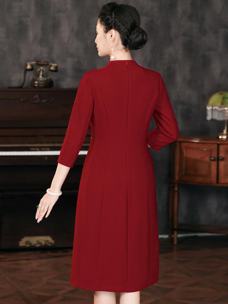 2024 Elegant Wine Red Plus Size Mother of the Bride Dress