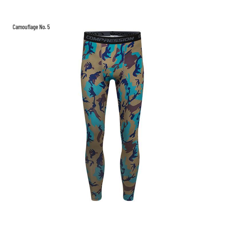 Men's Quick-Drying Camouflage Compression Tights for Running & Basketball