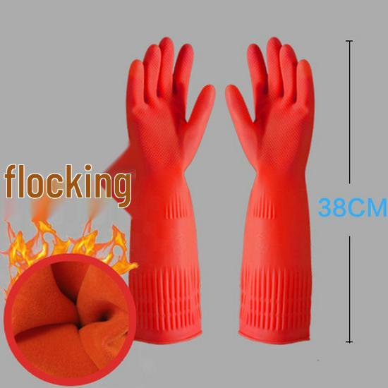 Thickened Waterproof Rubber Gloves for Dishwashing & Laundry – Warm & Durable for Winter Housework