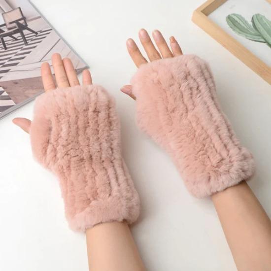 

Новое поступление, женские перчатки из натурального меха кролика, вязаные теплые варежки из натурального меха кролика Рекс, женские зимние перчатки из меха кролика Рекс 20cm