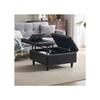 Grande Chaise De Rangement Carrée, Banc Relevable Avec Espace De Rangement (PU Noir)