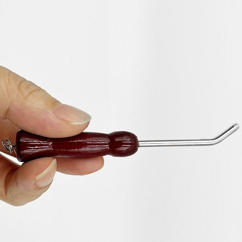 Sea Fishing Jig Hook Repair Tool Squid Jig Hook Adjuster Squid Hook Reshaping Tune Hook Straightener with Wood Handle