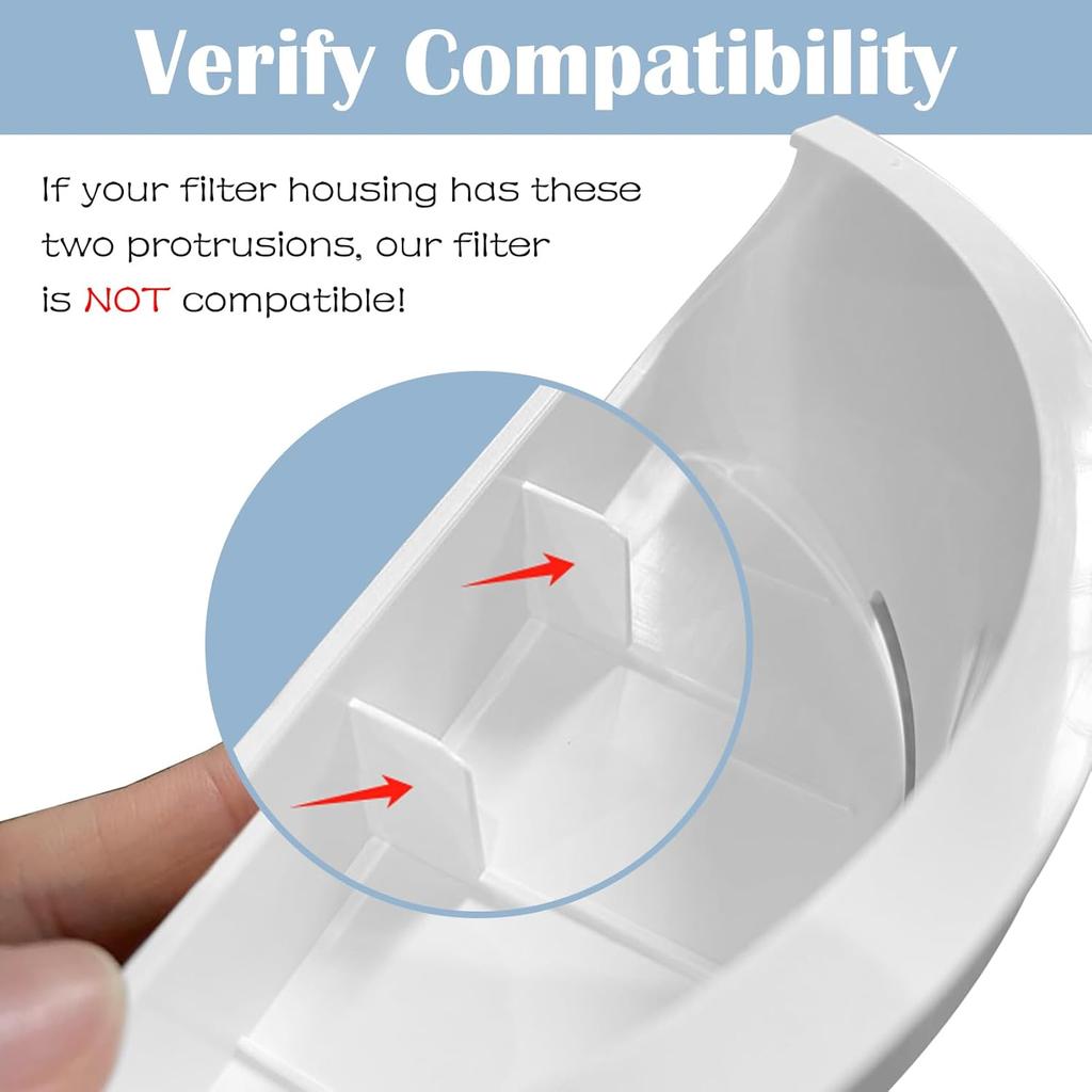 12 Pack Cat Water Fountain Filter & 12 Pack Replacement Fliter Sponges Compatible with Uahpet Water Fountain 67oz/2L Automatic Pet Fountain,Pack of